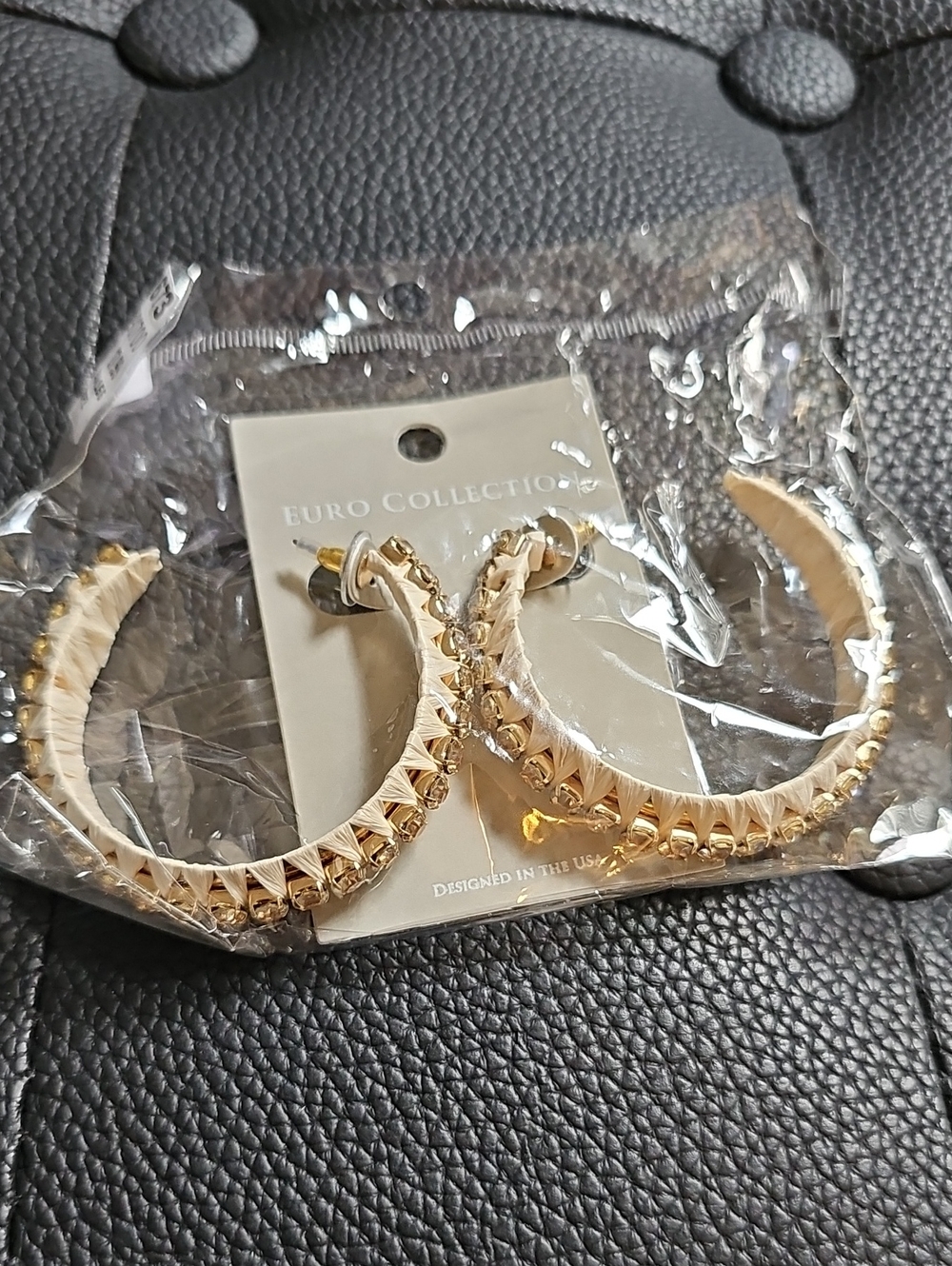 Gold Textured Hoop Earrings for Women